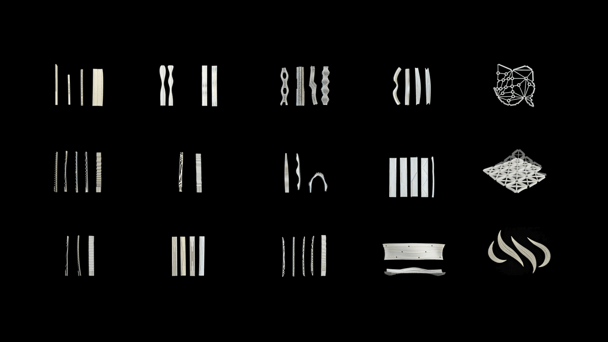 Progression of 3D printed geometries