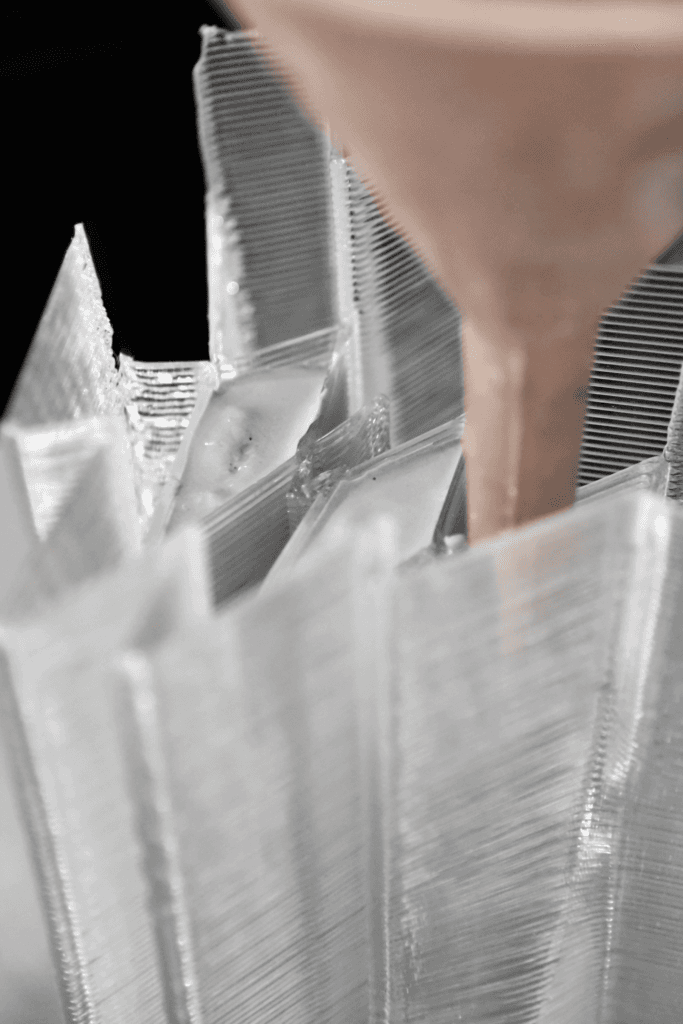 Concrete pouring into 3D printed polymer channels