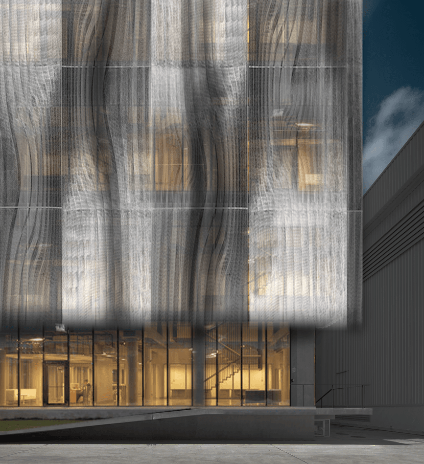 Architectural facade projection and building integration