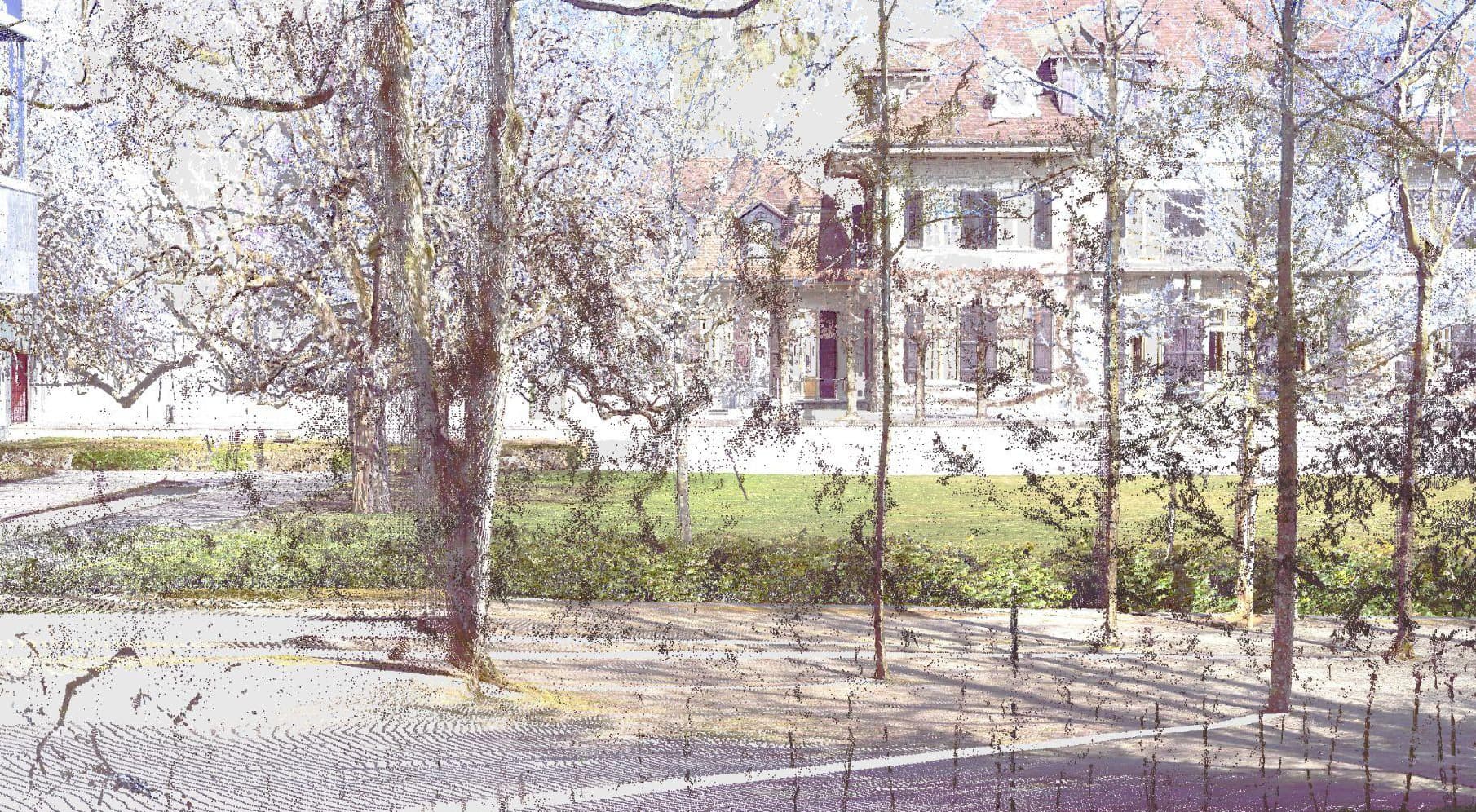 Terrestrial LiDAR point cloud scan of Swiss Re park