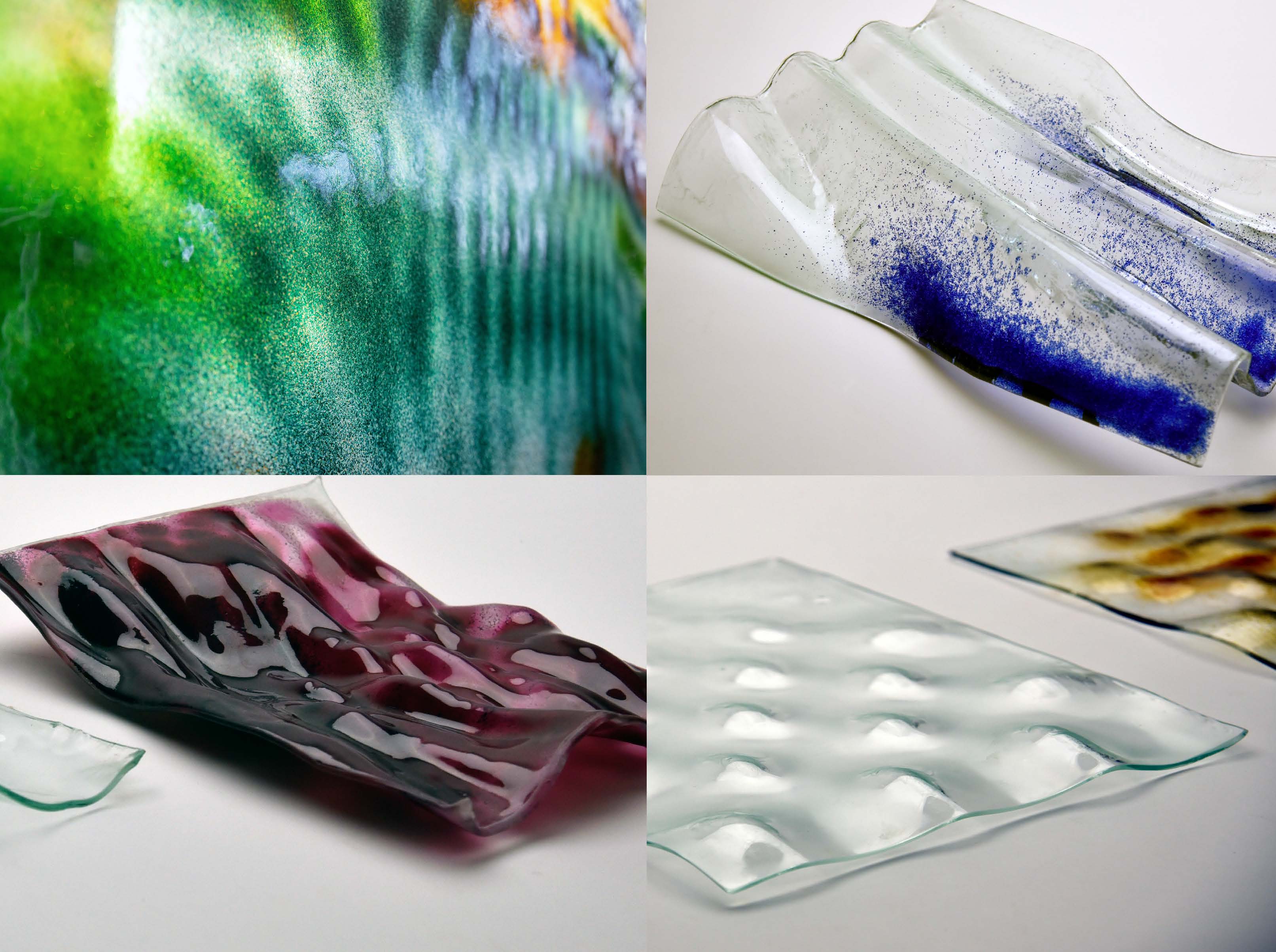 Matrix of experimental glass fusion test samples