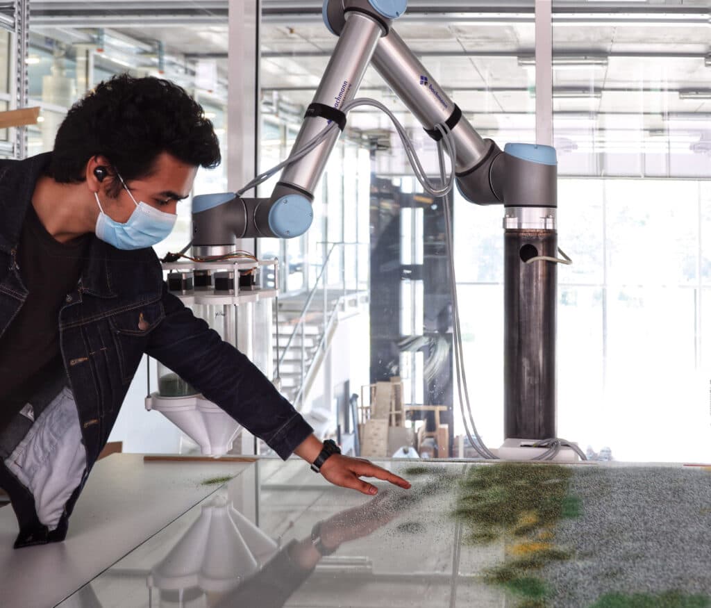 Robotic glass coloring process