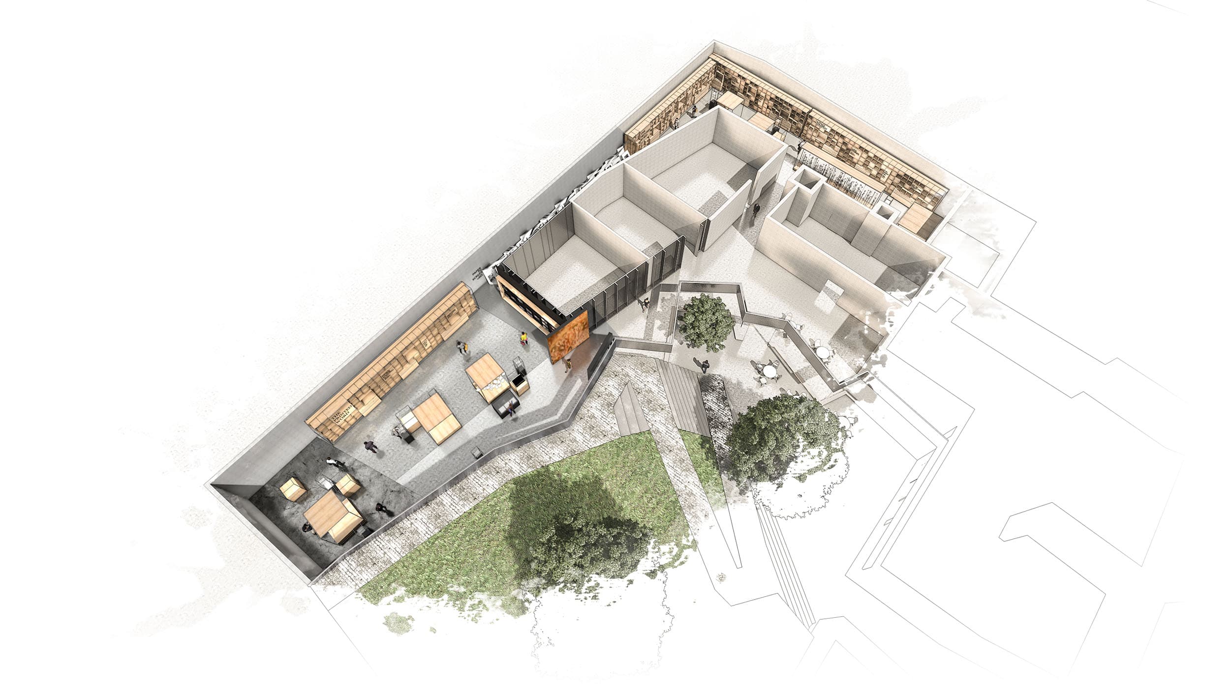 Ground floor spatial axonometric study