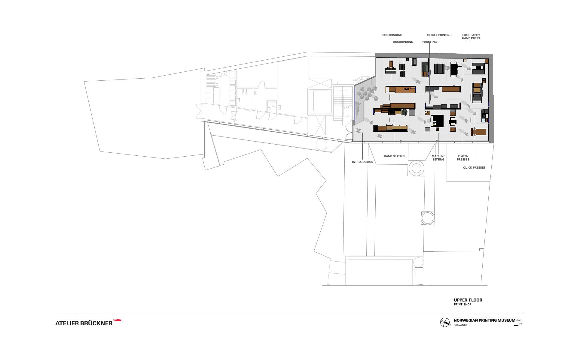 Upper floor print shop masterplan