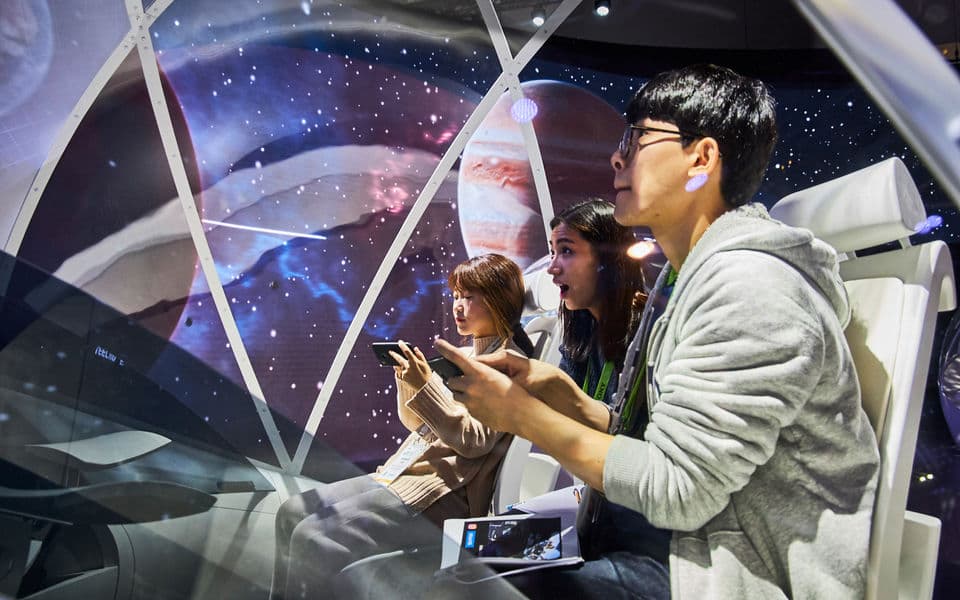 Participants enjoying interactive shopping experience